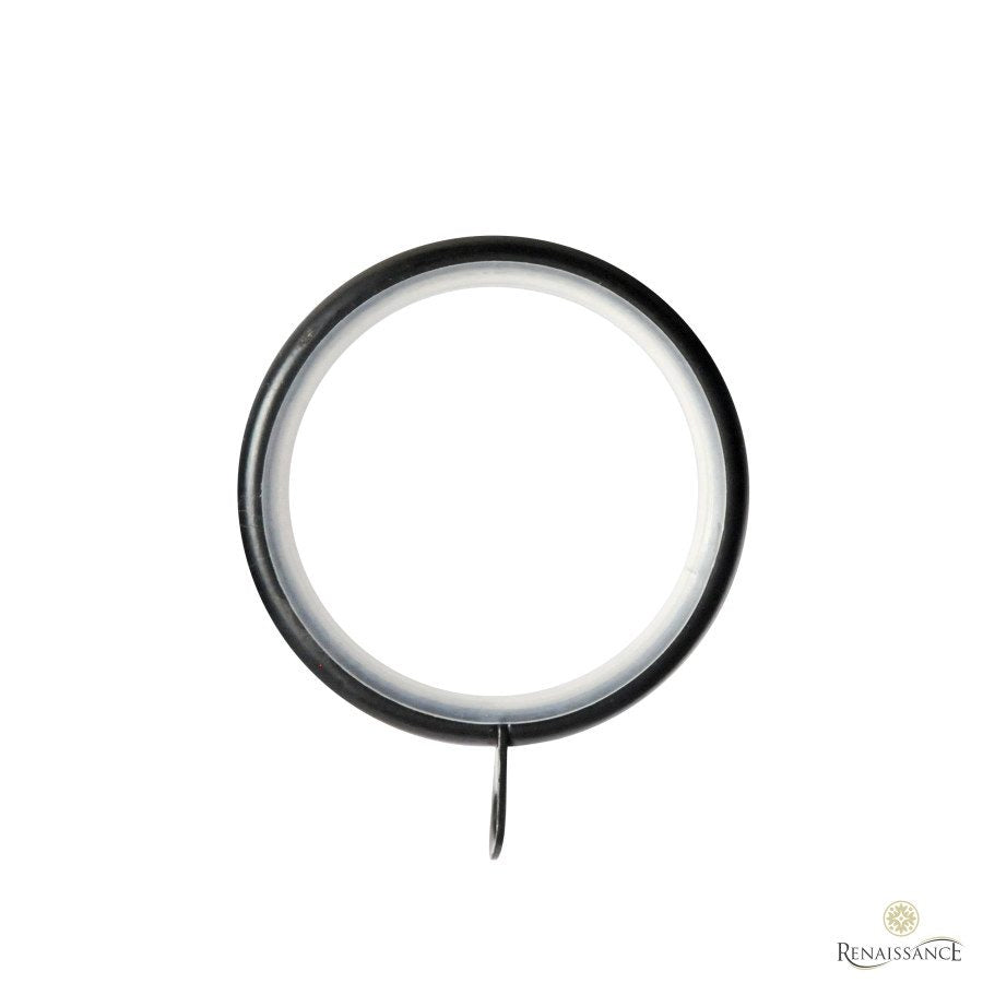 Non-lined curtain ring for the Renaissance Contract 28mm curtain pole in Matt Black