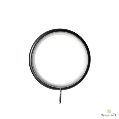 Non-lined curtain ring for the Renaissance Contract 28mm curtain pole in Matt Black