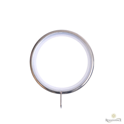 Non-lined curtain ring for the Renaissance Contract 28mm curtain pole in Brushed Nickel