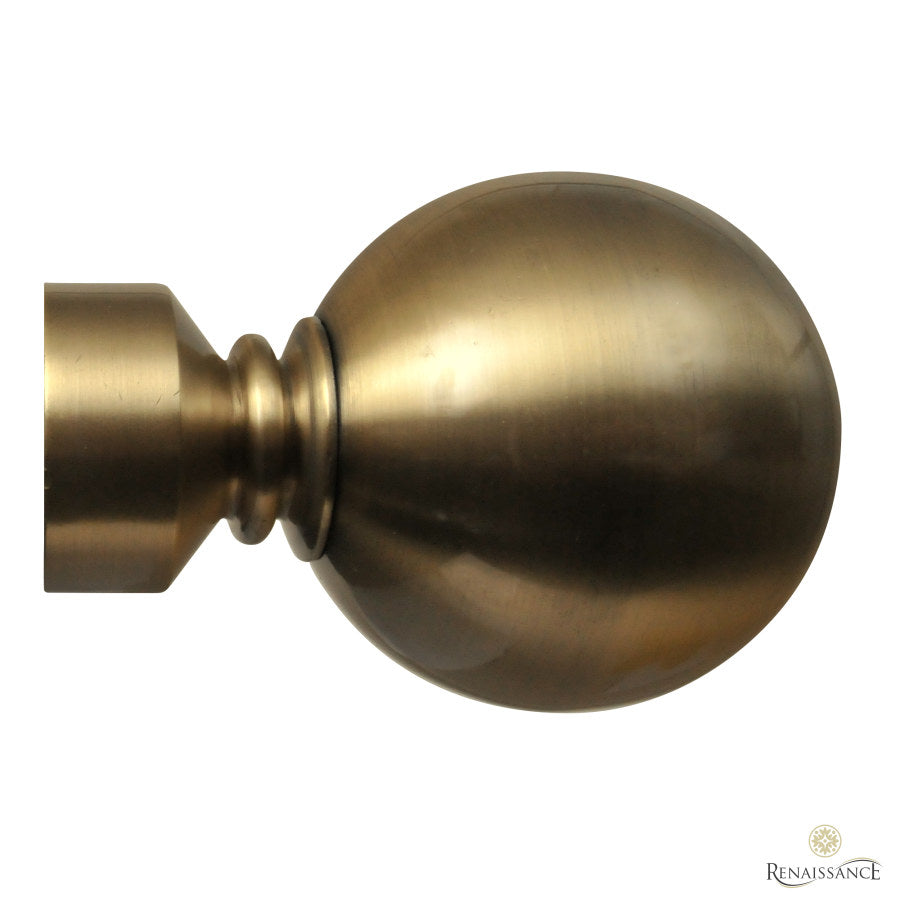 Contract 35mm ball finial in antique brass