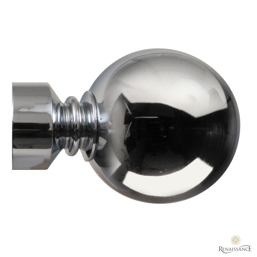 Contract 35mm ball finial in polished silver