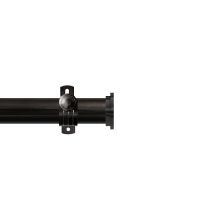 Renaissance Contract 28 eyelet curtain pole set in Black Nickel with Adjustable K brackets and End Cap finials (supplied without rings)