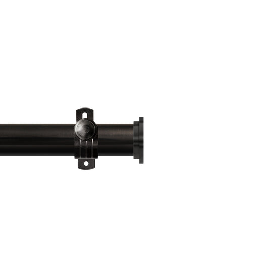 Renaissance Contract 28 eyelet curtain pole set in Black Nickel with Adjustable K brackets and End Cap finials (supplied without rings)