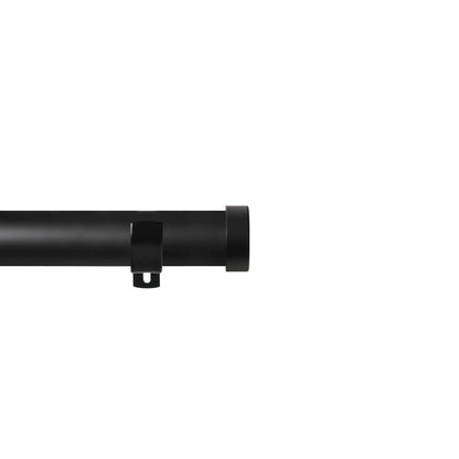 Renaissance Contract 28 eyelet curtain pole set in Matt Black with Long L brackets and End Cap finials (supplied without rings)