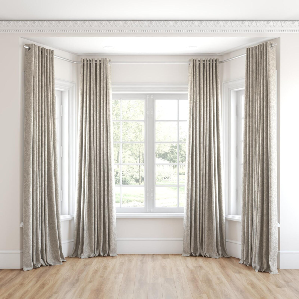 FR-One Carnaby Limestone fire retardant curtain fabric, view 6
