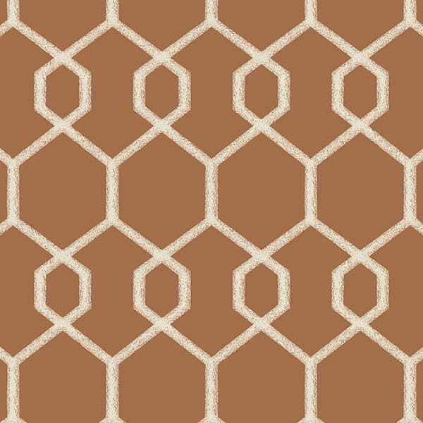 Filigree Cinnamon Fire Retardant Curtain Fabric