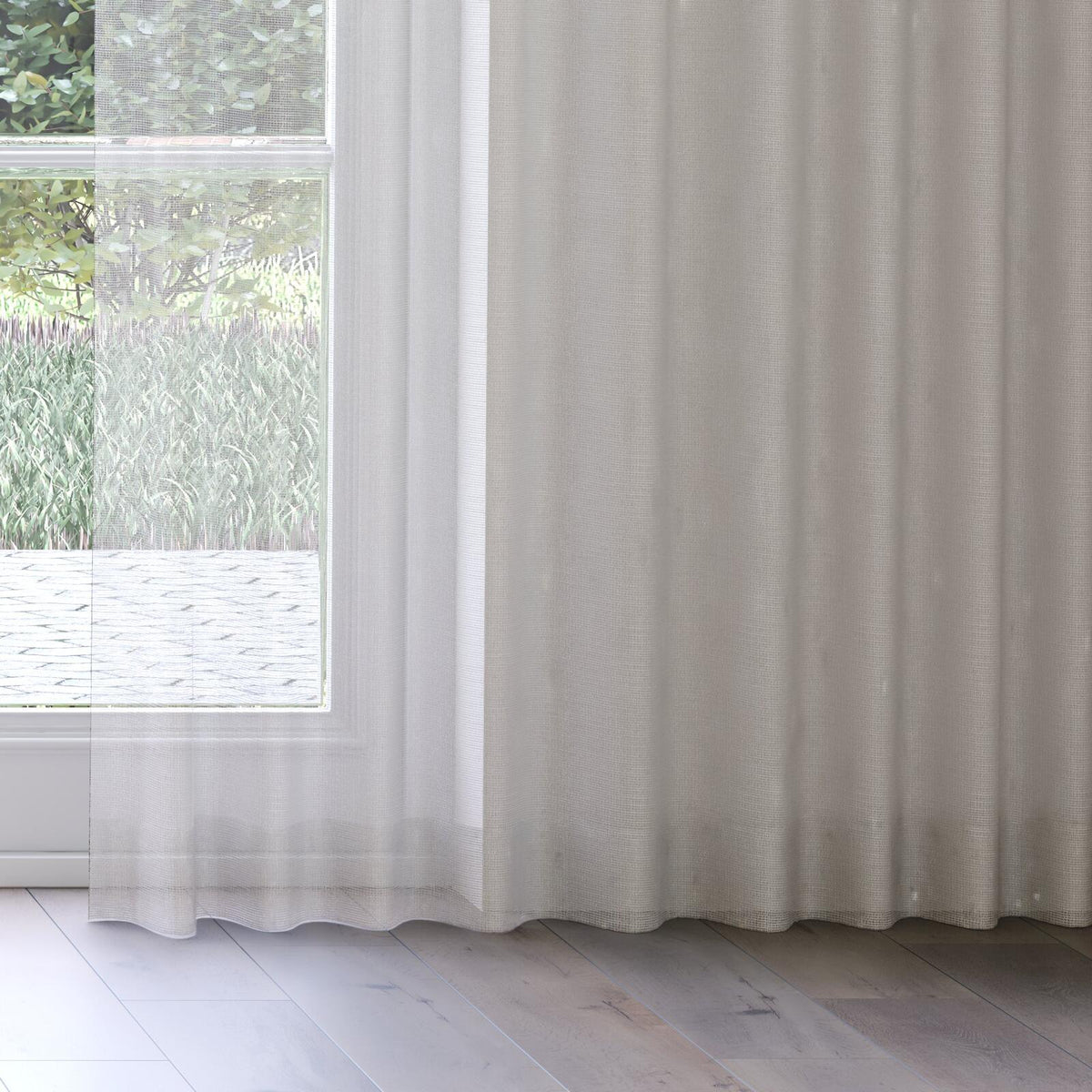 Sekers Aster Shell fire retardant curtain fabric, view 3