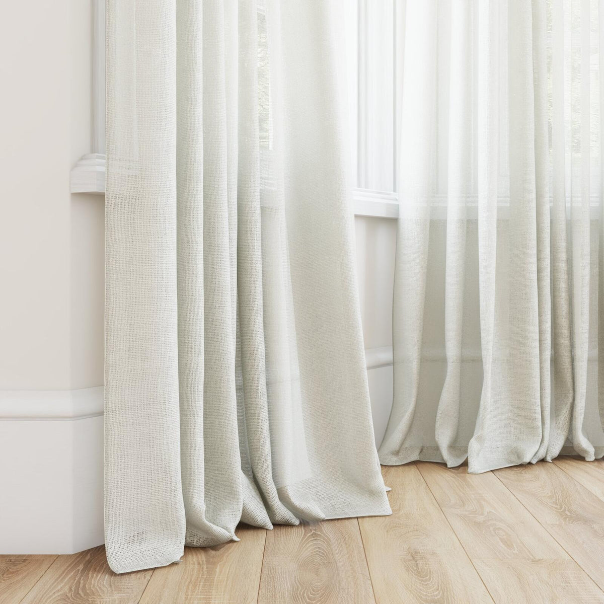 FR-One Statement Cream fire retardant curtain fabric, view 4