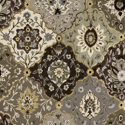 Mallion & Knowles Kashmir Coco/Taupe Fire Retardant Curtains texture detail
