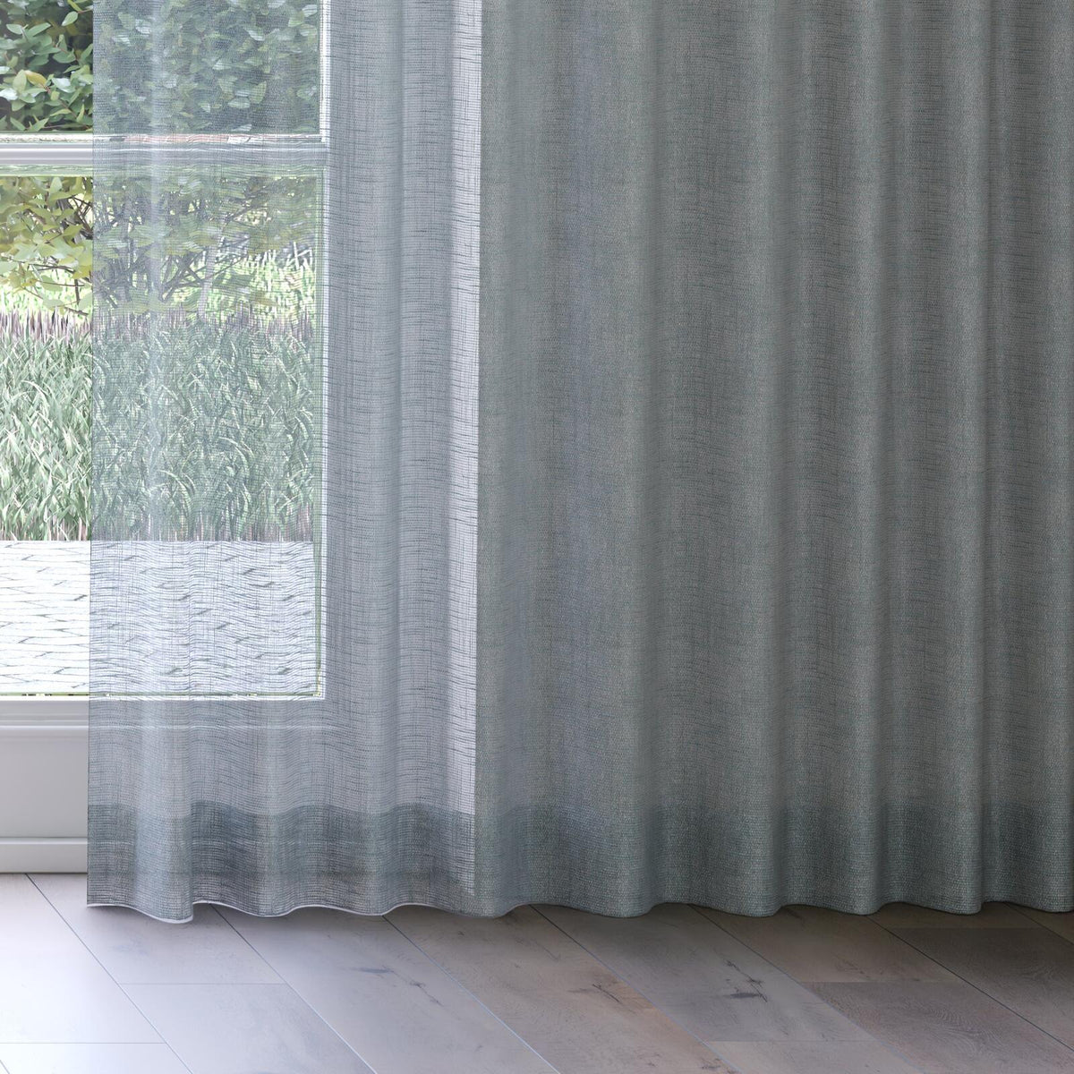 Sekers Lomond Denim fire retardant curtain fabric, view 3