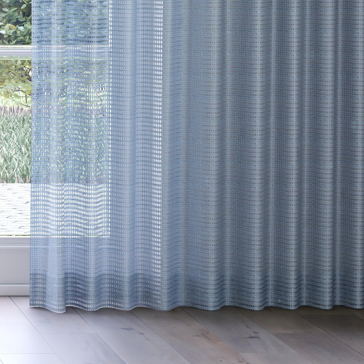 Sekers Sedna Slate fire retardant curtain fabric, view 3