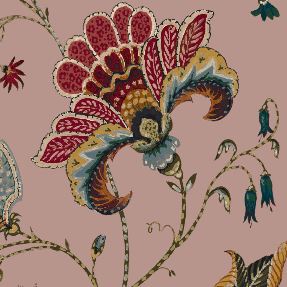 Mallion & Knowles Varanasi Blush Fire Retardant Curtains texture detail