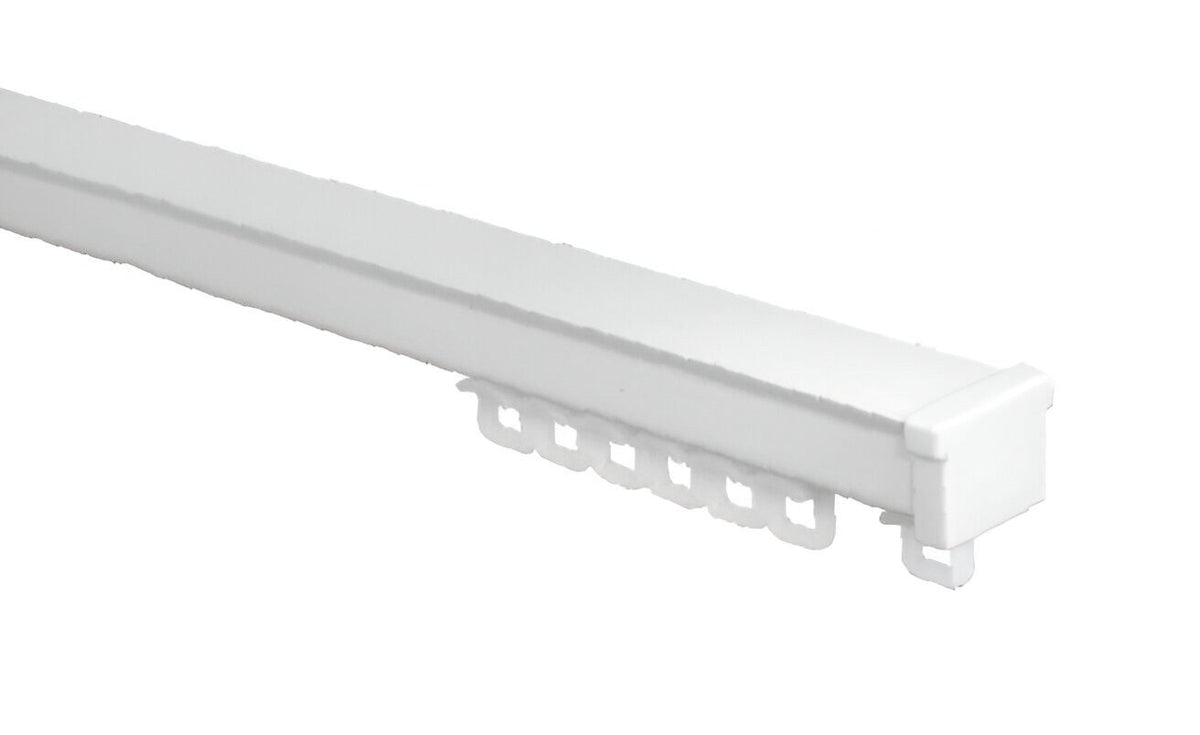 K-Section 16.2mm × 13.5mm rail end view showing the 6mm glider groove – white