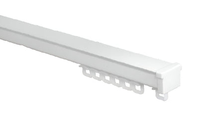 K-Section 16.2mm × 13.5mm rail end view showing the 6mm glider groove – white