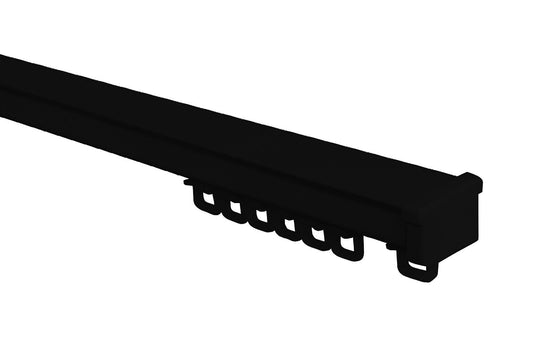 K-Section contract curtain track profile showing the 6mm glider groove – black