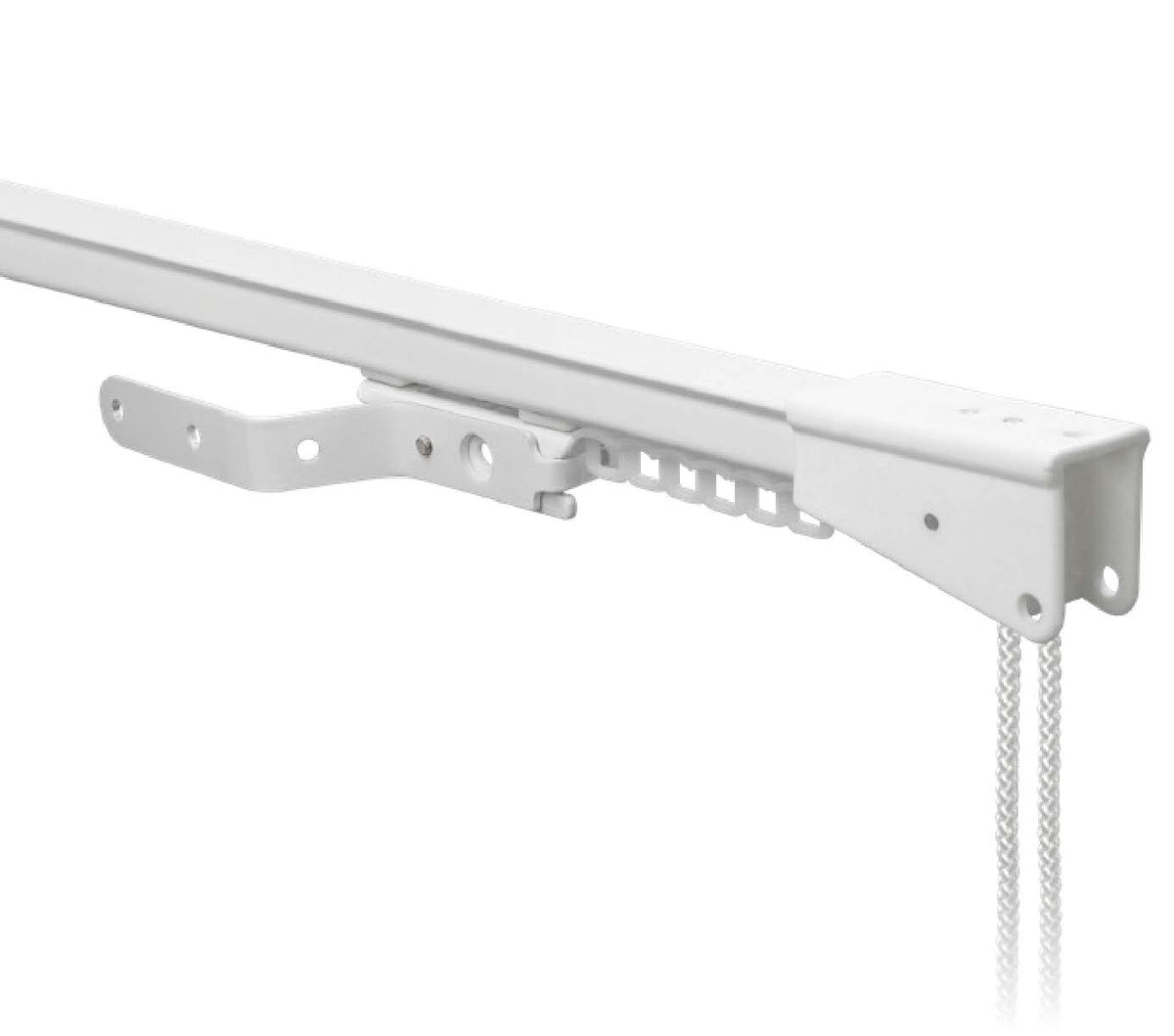 K-Section Corded contract curtain track kit in white with standard gliders