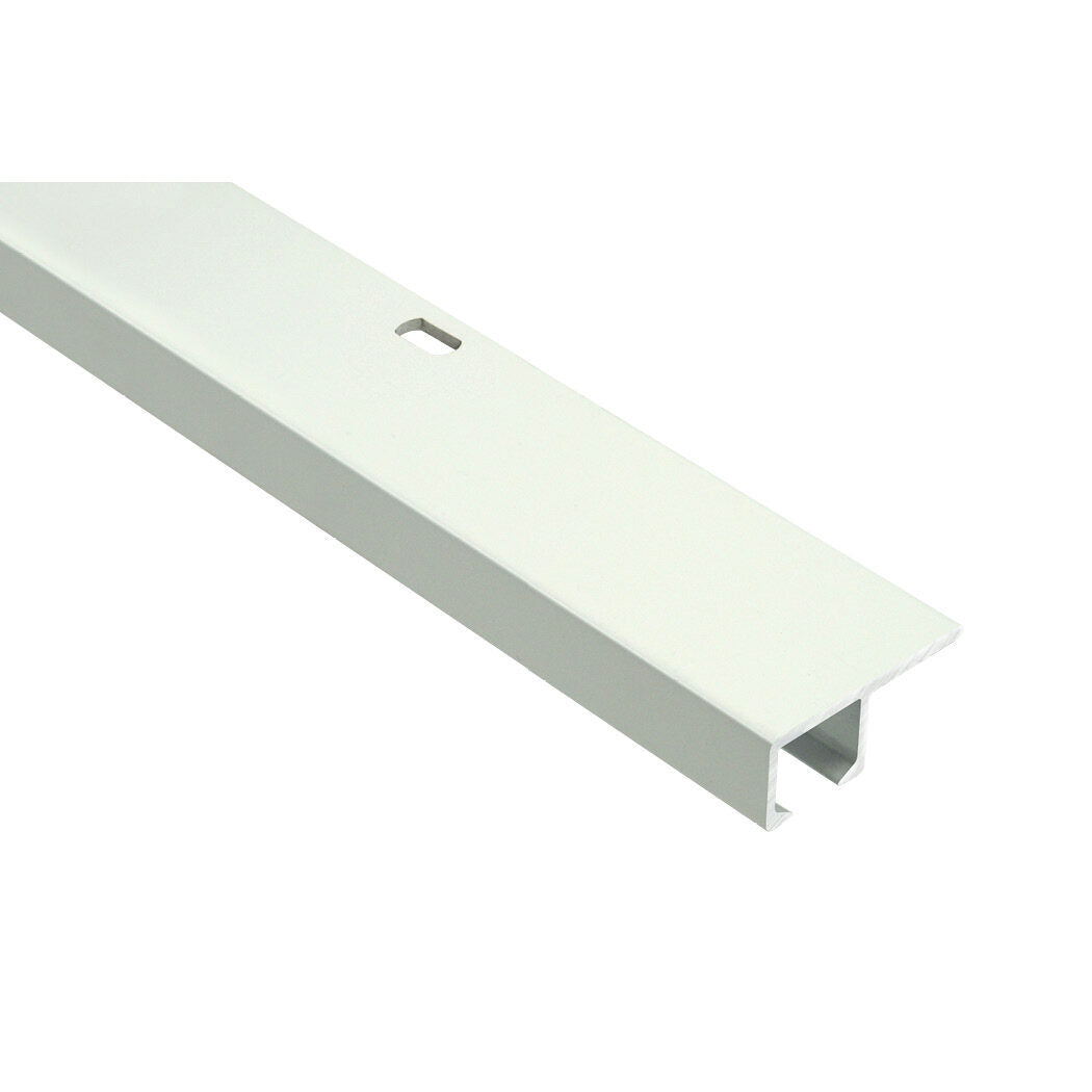 L-Section profile in white – pre-drilled fixing holes at 20cm centres