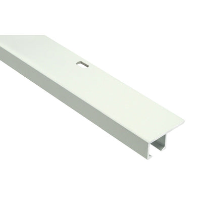 L-Section 10.8mm × 25.6mm profile in white showing the pre-drilled fixing face and 6mm groove