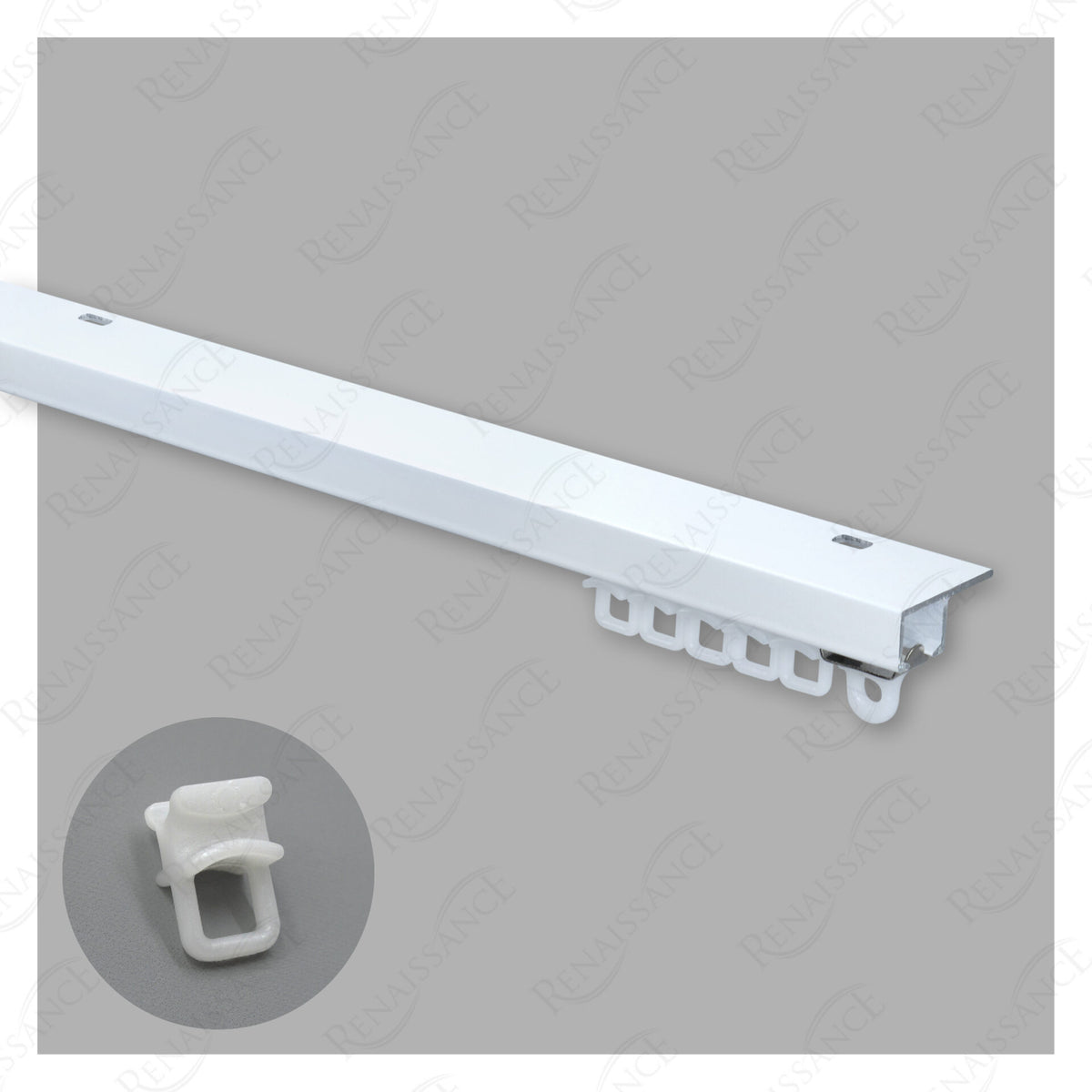L-Section 1m track kit in white with standard gliders