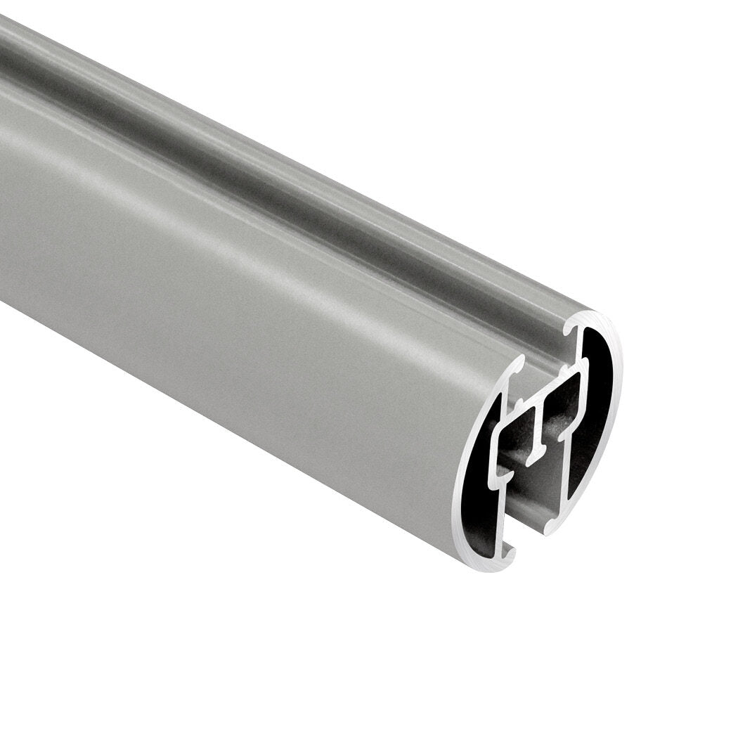 Motiva Round Corded 28mm rail end view – silver