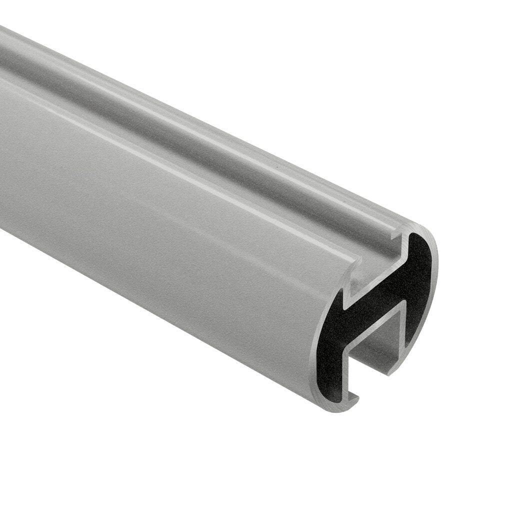 Motiva Round 28mm profile end view showing the 6mm glider groove – silver