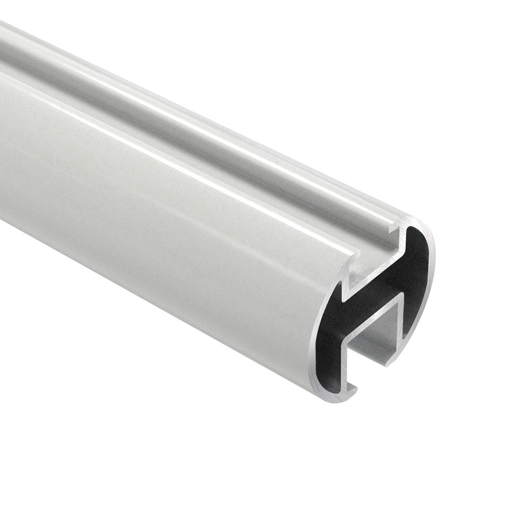 Motiva Round 28mm profile end view showing the 6mm glider groove – white