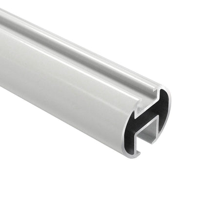 Motiva Round 28mm profile end view showing the 6mm glider groove – white