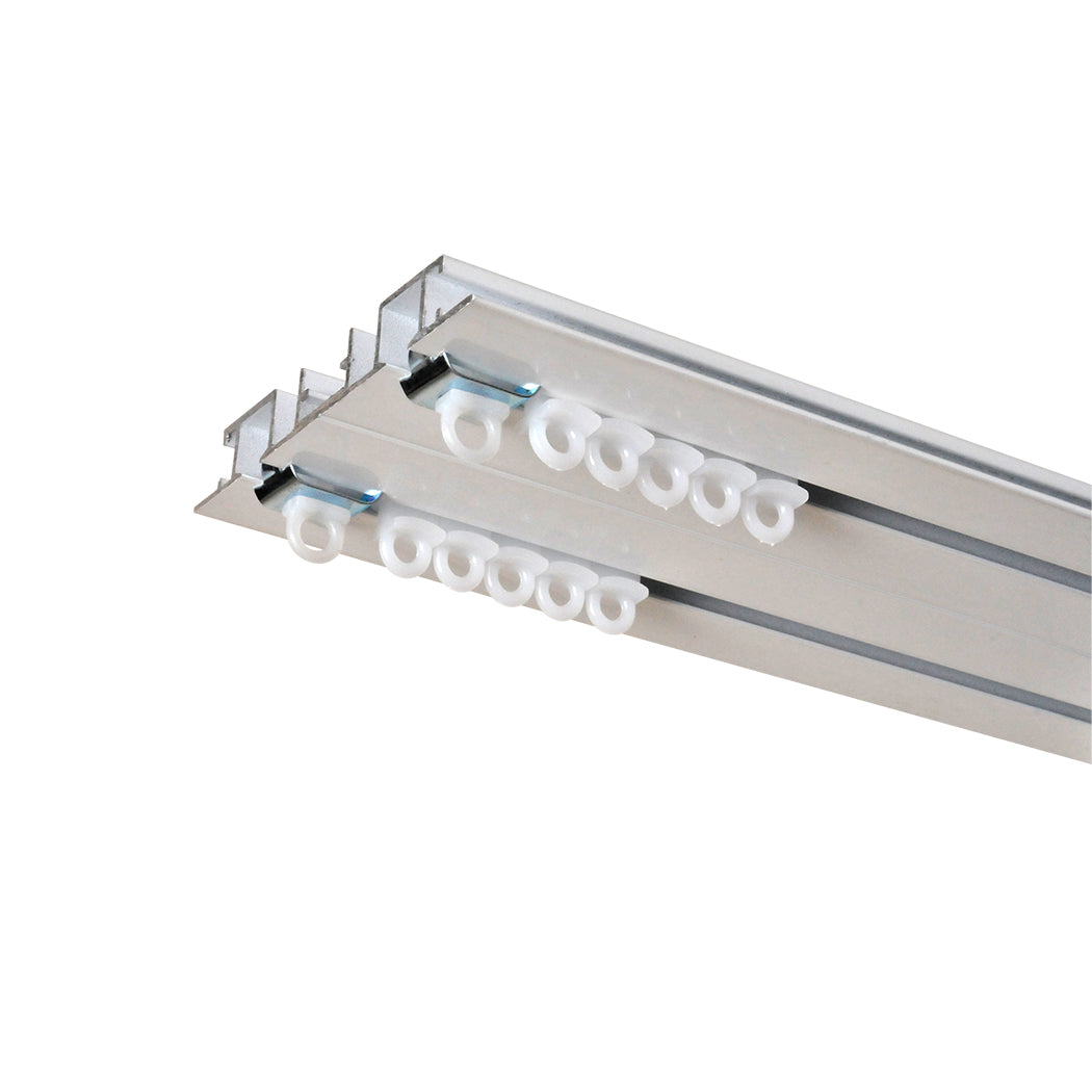Project Recess Fix double track kit in white – 1m kit with standard gliders, end caps and end stops