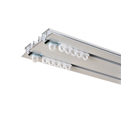 Project Recess Fix double track kit in white – 1m kit with standard gliders, end caps and end stops
