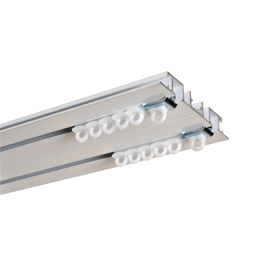 Project Recess Fix triple track kit in white – 1m kit with standard gliders, end caps and end stops