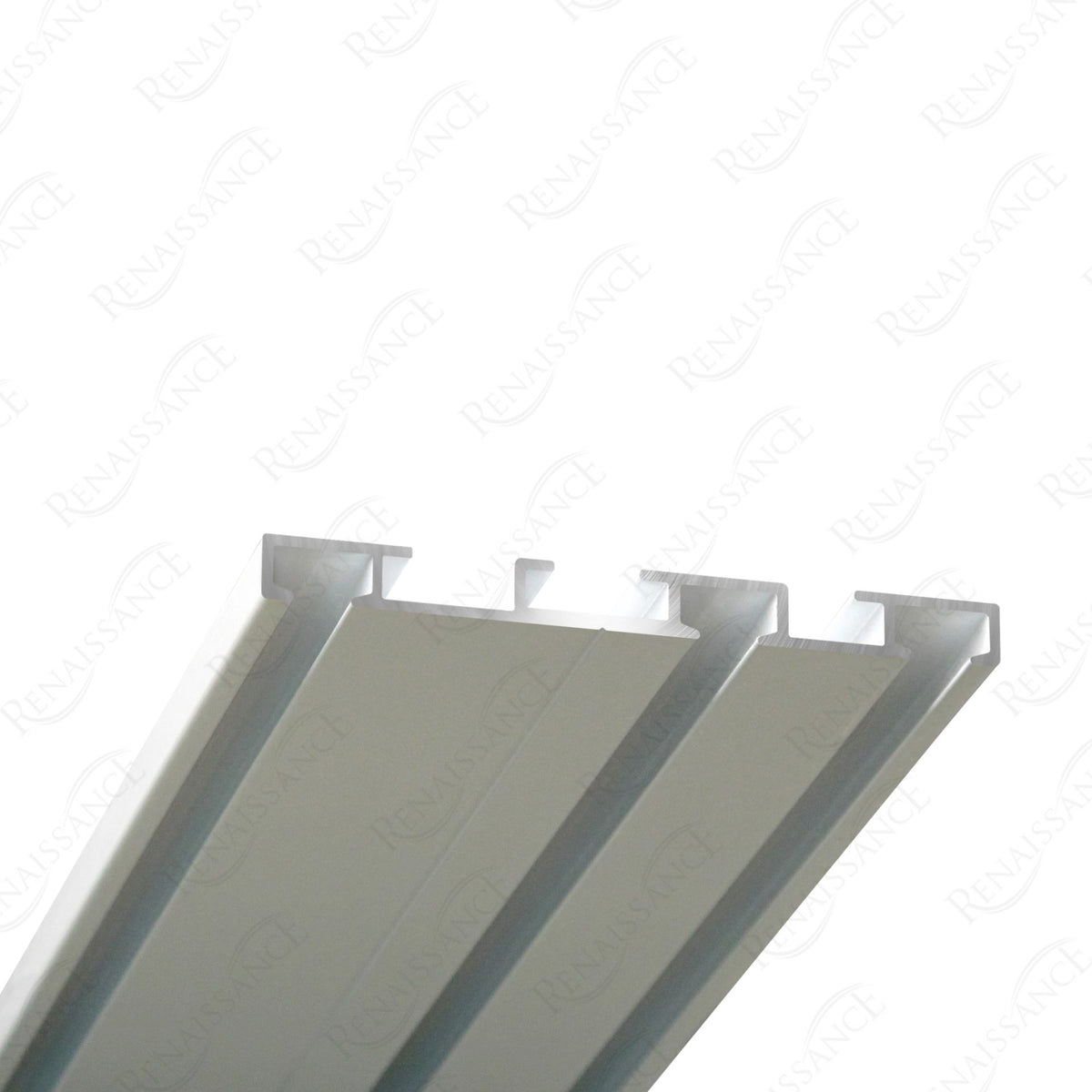 Slim-Line Project 77mm × 36mm triple-groove profile end view showing the 6mm glider grooves and central fixing groove – white