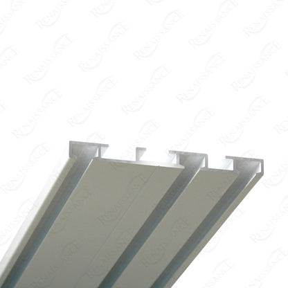 Slim-Line Project 77mm × 36mm triple-groove profile end view showing the 6mm glider grooves and central fixing groove – white