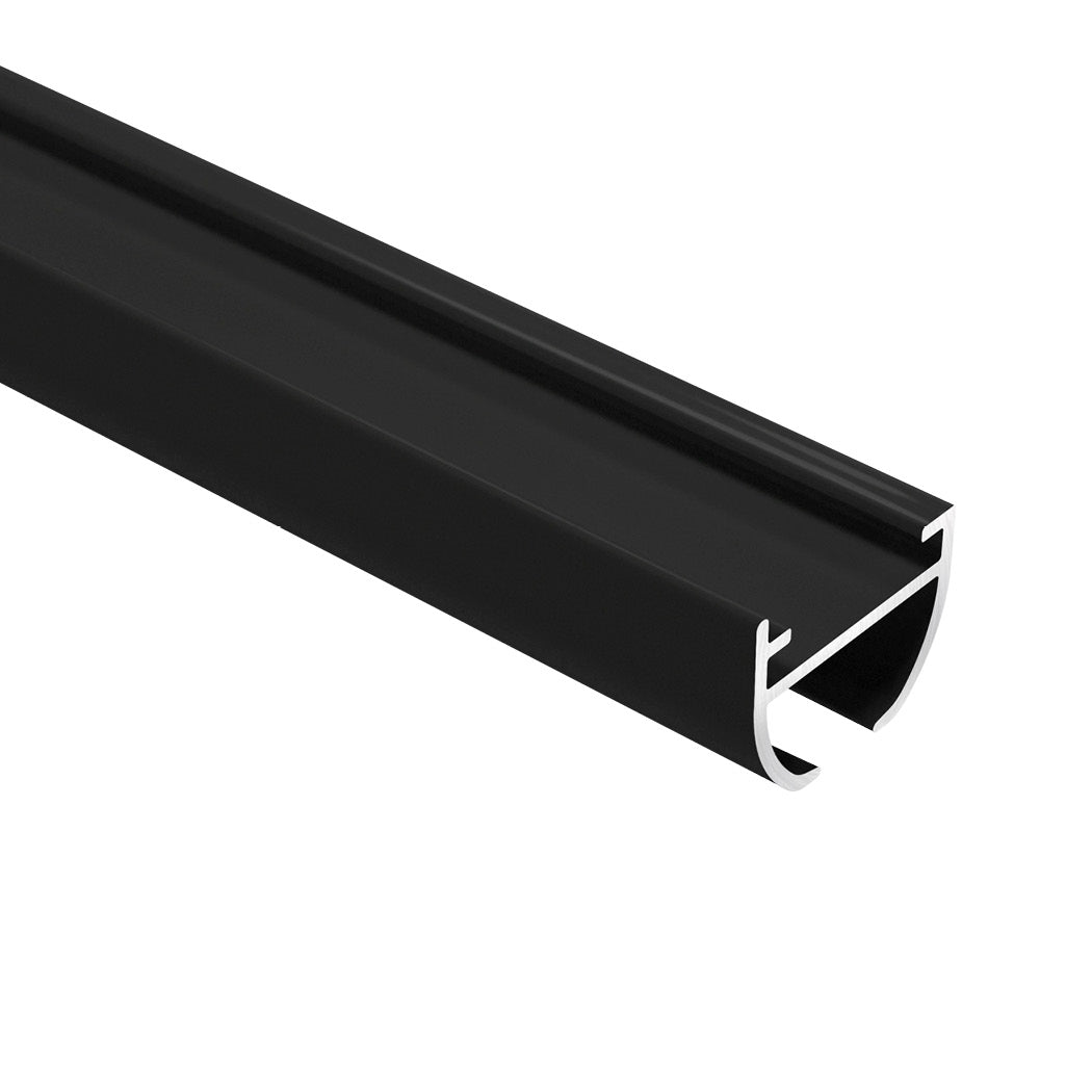 Silent Glide 18.2mm × 22mm profile end view showing the 6mm glider groove – black