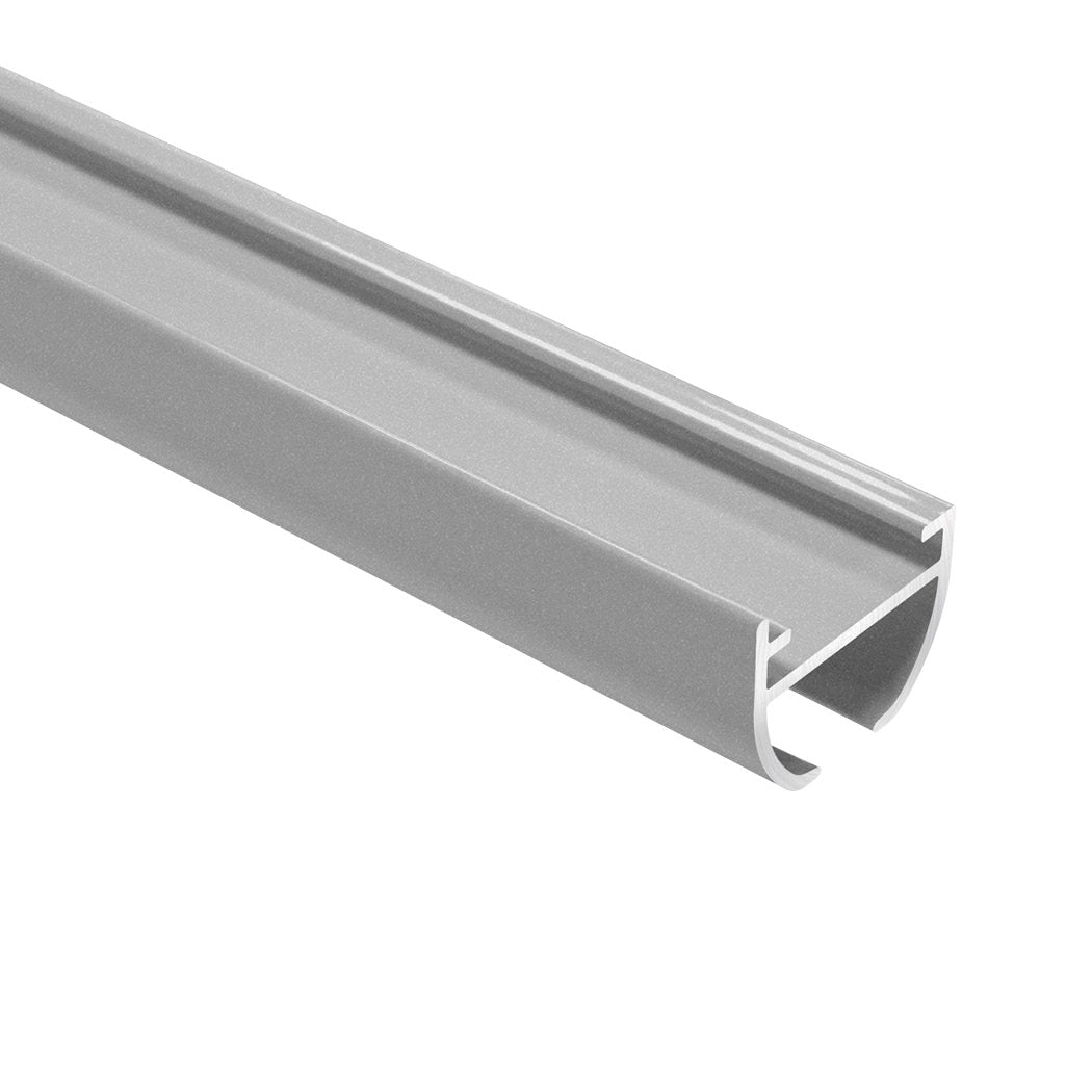 Silent Glide 18.2mm × 22mm profile end view showing the 6mm glider groove – silver