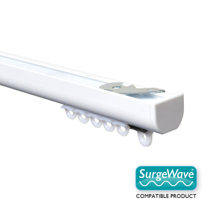 Silent Glide contract curtain track kit in white – SurgeWave 80mm gliders for wave curtains
