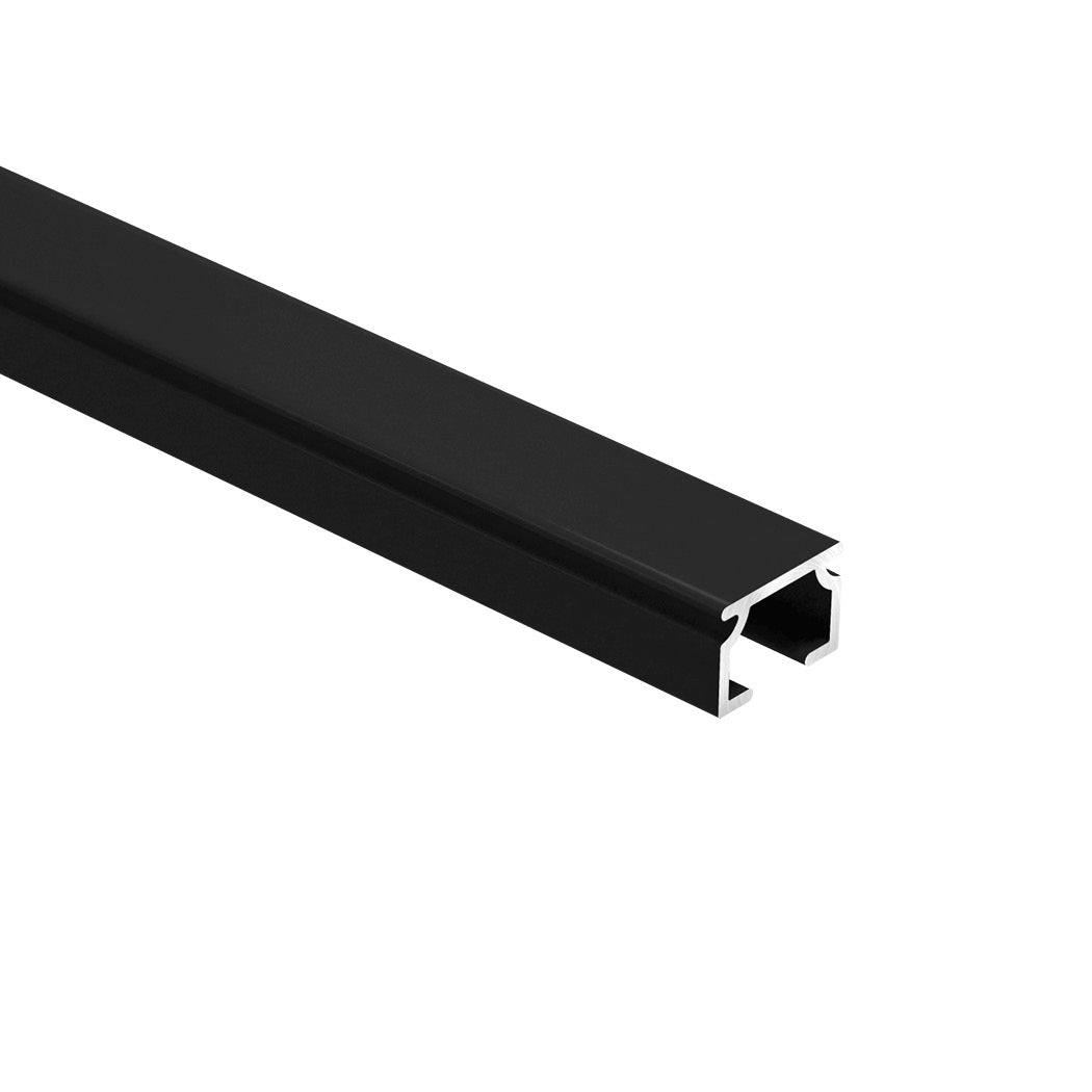 W-Section rail end view showing the 6mm glider groove – black