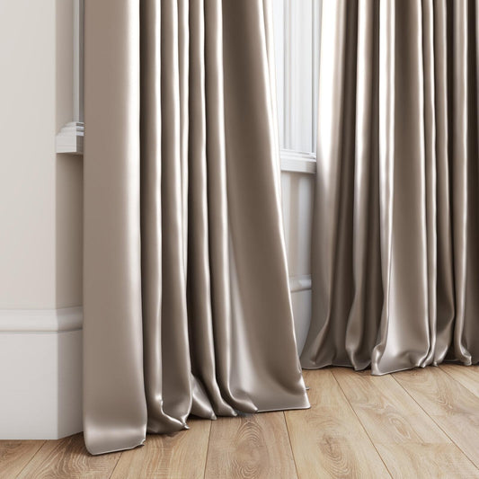 Sekers Vow Taupe fire retardant curtain fabric, view 2