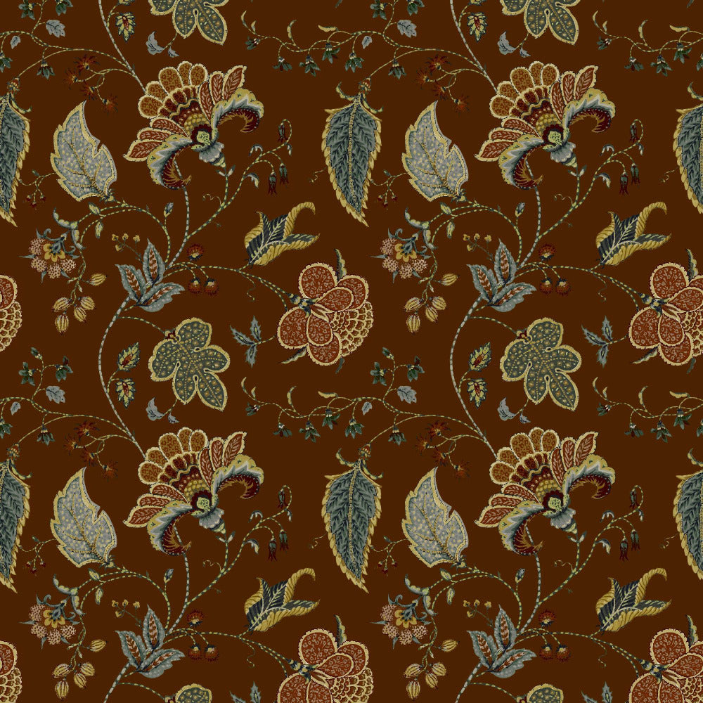 Mallion & Knowles Varanasi Chestnut Fire Retardant Curtains