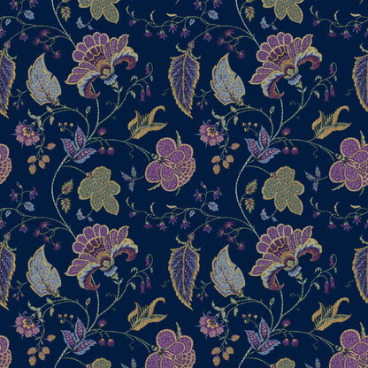 Mallion & Knowles Varanasi Navy Fire Retardant Curtains