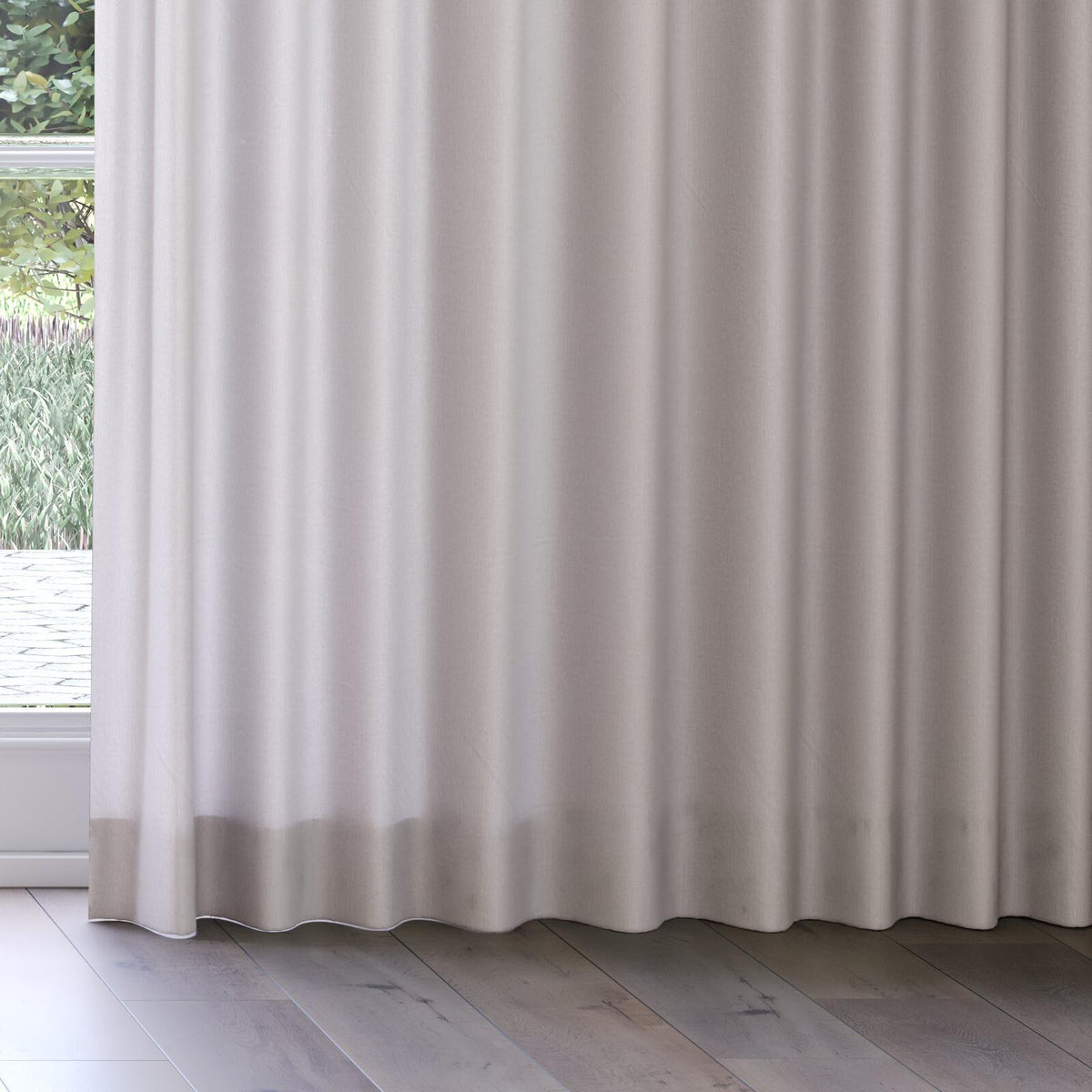 Sekers Malina Pewter fire retardant curtain fabric, view 3