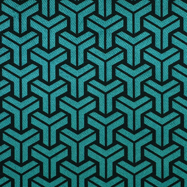 Tessellate 151 Teal fire retardant curtain fabric