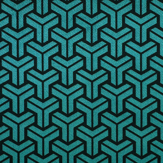 Tessellate 151 Teal fire retardant curtain fabric
