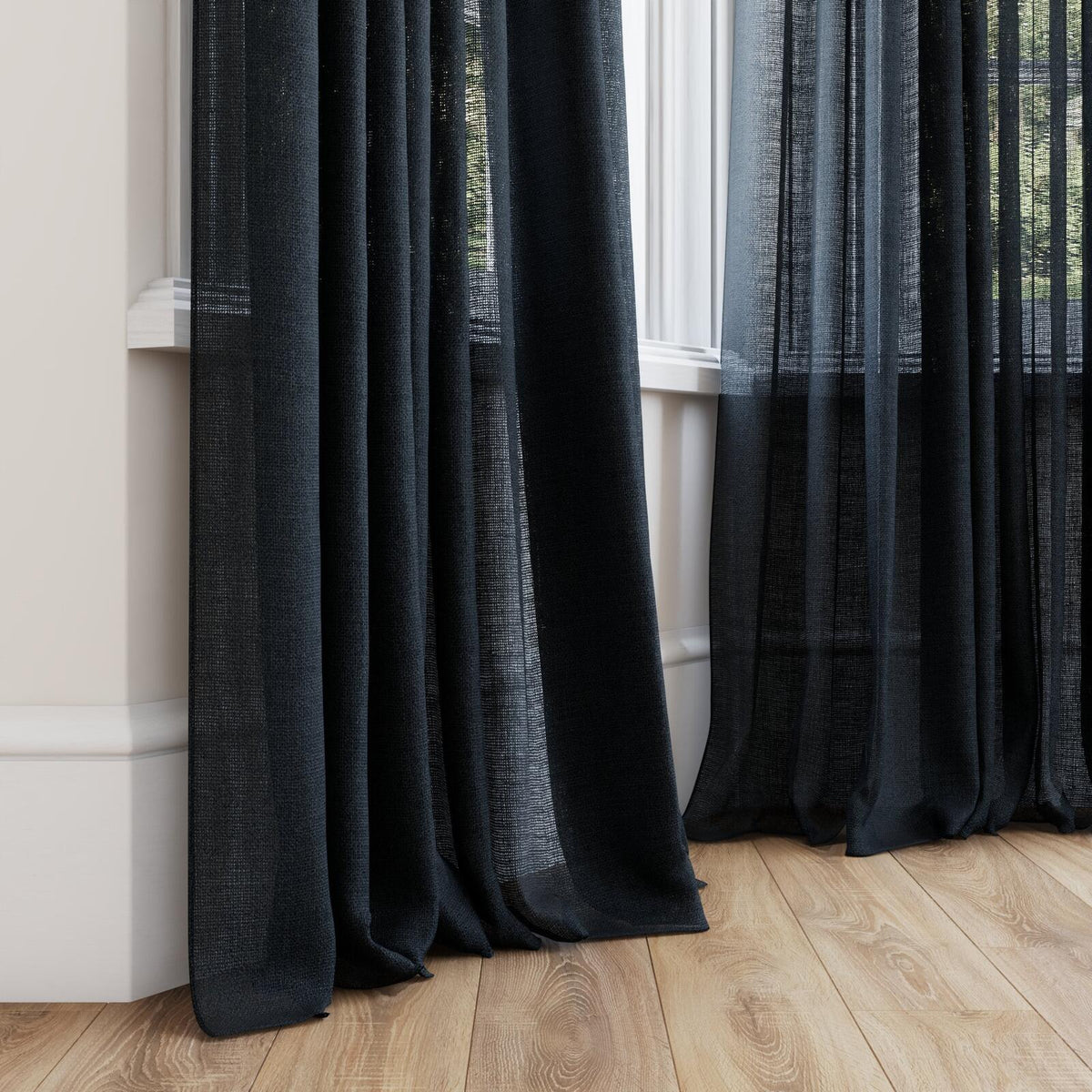 FR-One Statement Onyx fire retardant curtain fabric, view 3