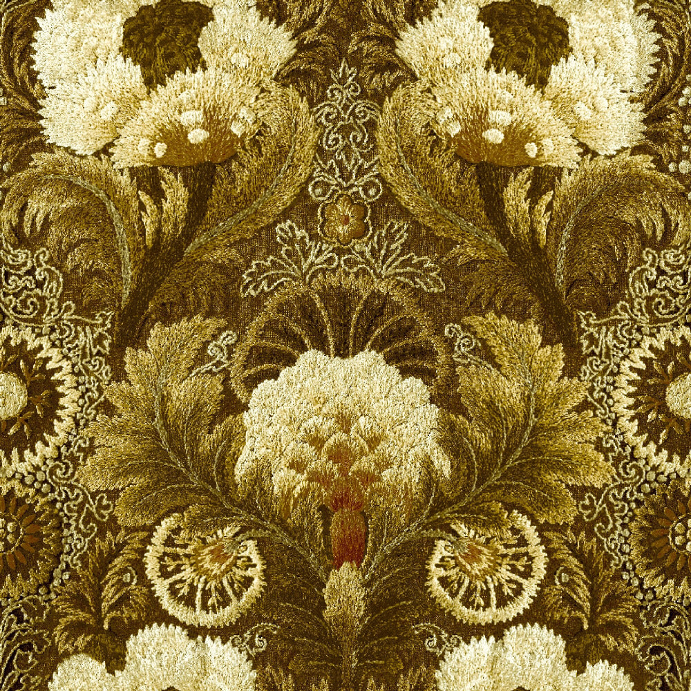 Mallion & Knowles Tapestry Antique Fire Retardant Curtains texture detail