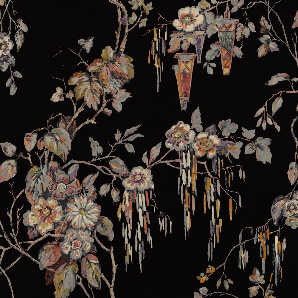 Mallion & Knowles Tiffany Midnight Fire Retardant Curtains texture detail