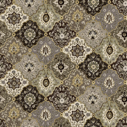 Mallion & Knowles Kashmir Coco/Taupe Fire Retardant Curtains