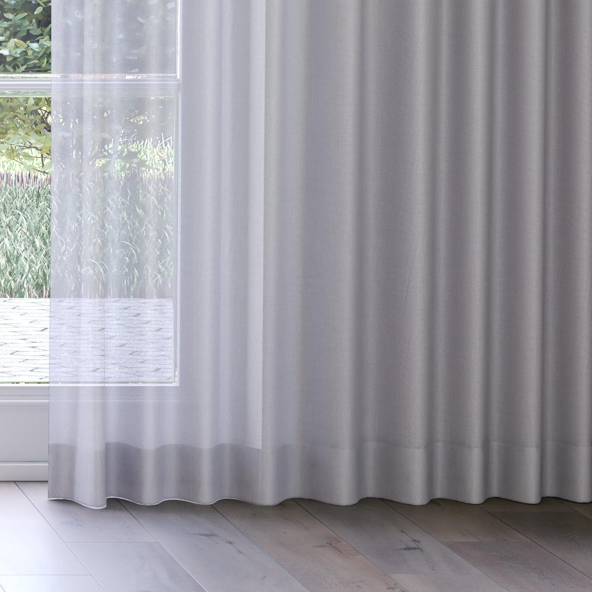 Sekers Barat Chrome fire retardant curtain fabric, view 3