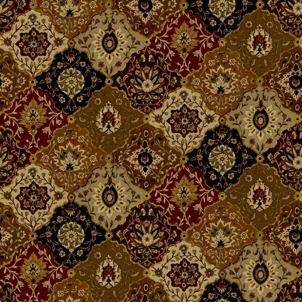 Mallion & Knowles Kashmir Rustic/Amber Fire Retardant Curtains