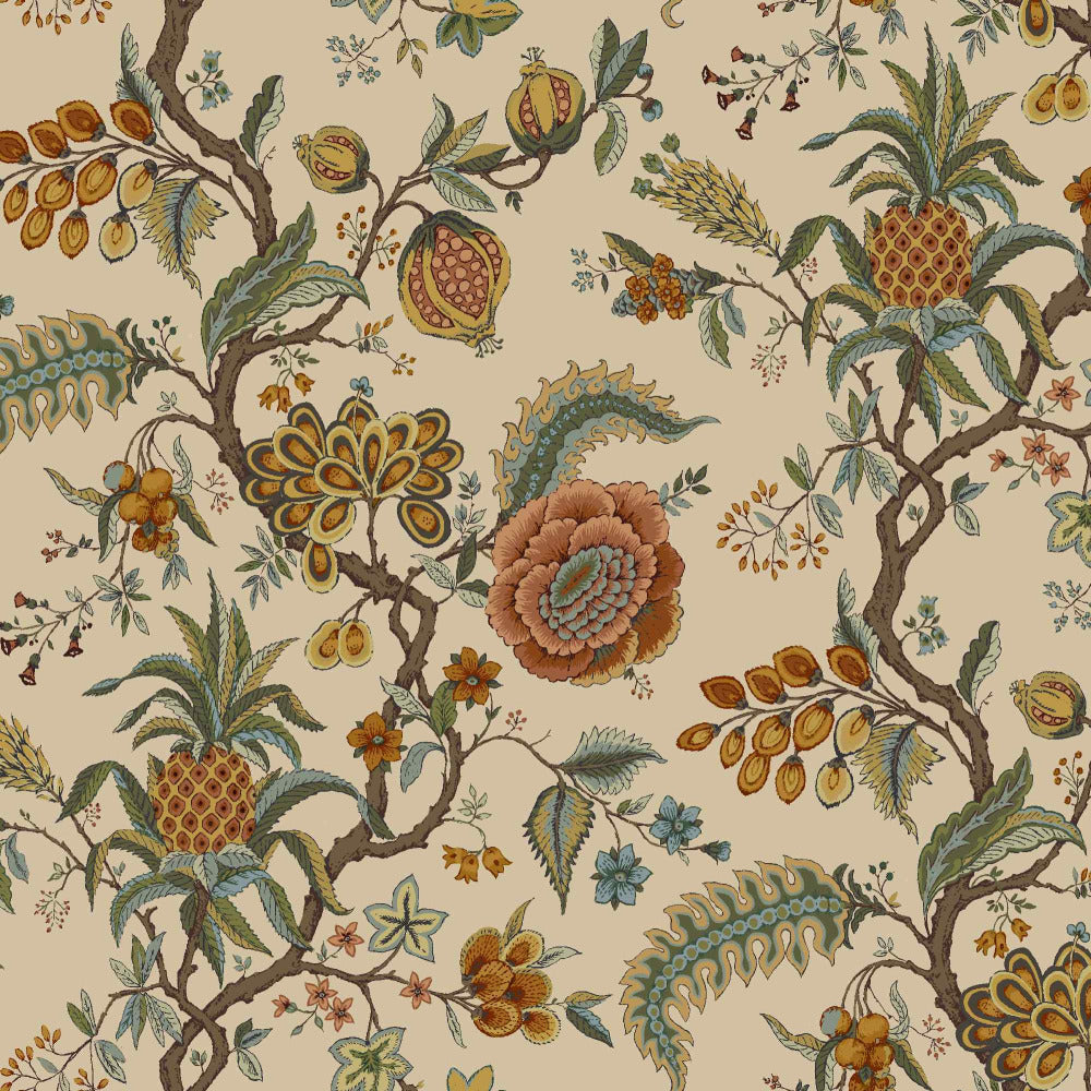 Mallion & Knowles Pompadour Apricot Fire Retardant Curtains