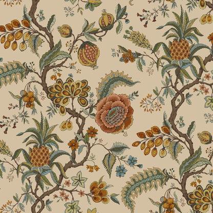 Mallion & Knowles Pompadour Apricot Fire Retardant Curtains